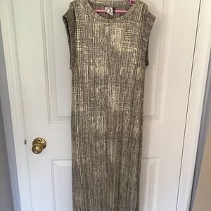 Metallic Knit Column Midi Dress